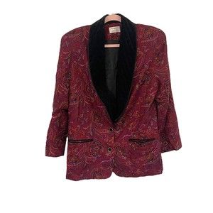 Susan Bristol Womens Size 8 Smoking Jacket Blazer Vintage‎ Multicolor Paisley